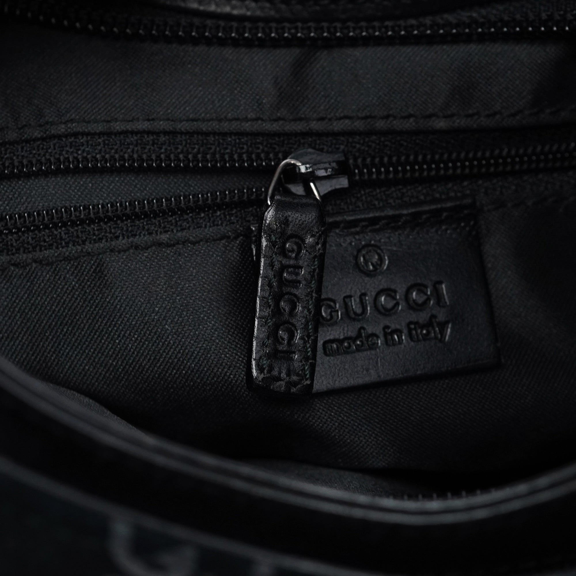 1997 Black GG Suede Shoulder Bag