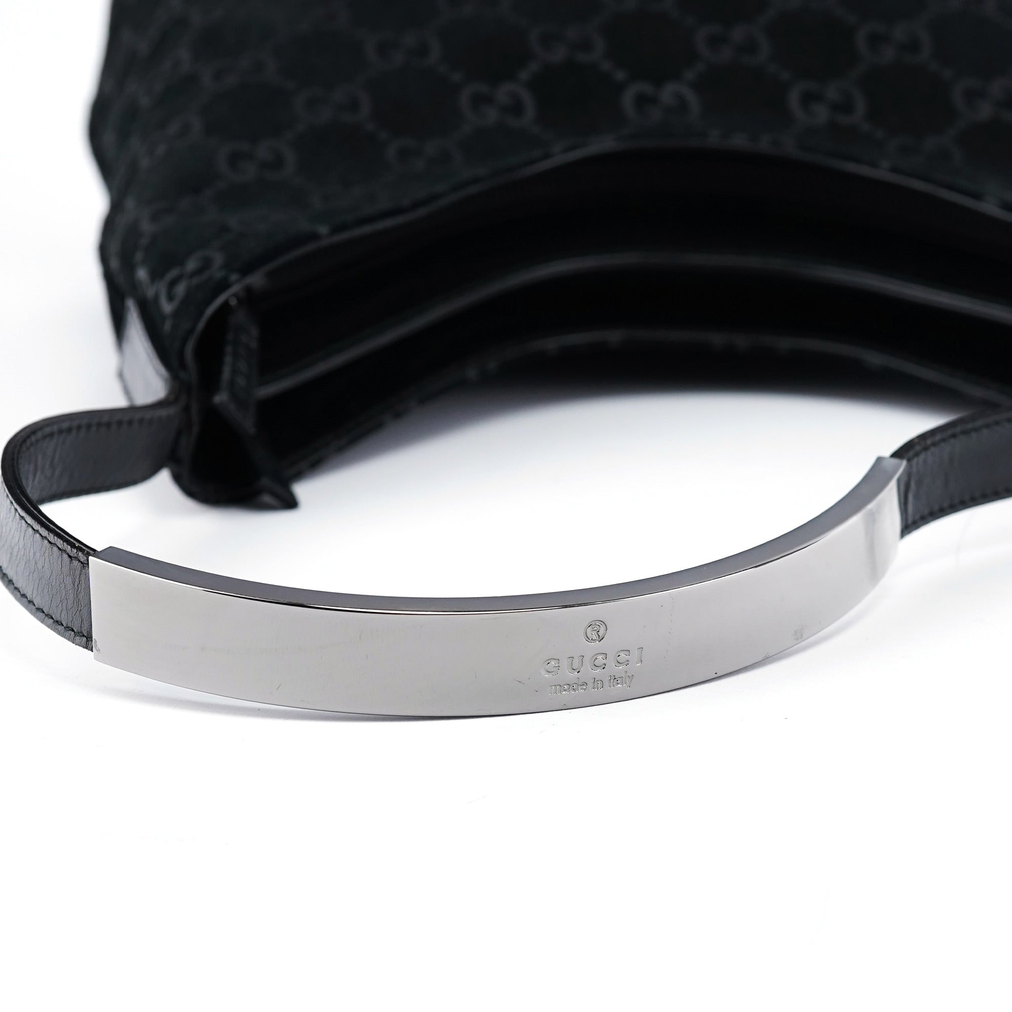 1997 Black GG Suede Shoulder Bag