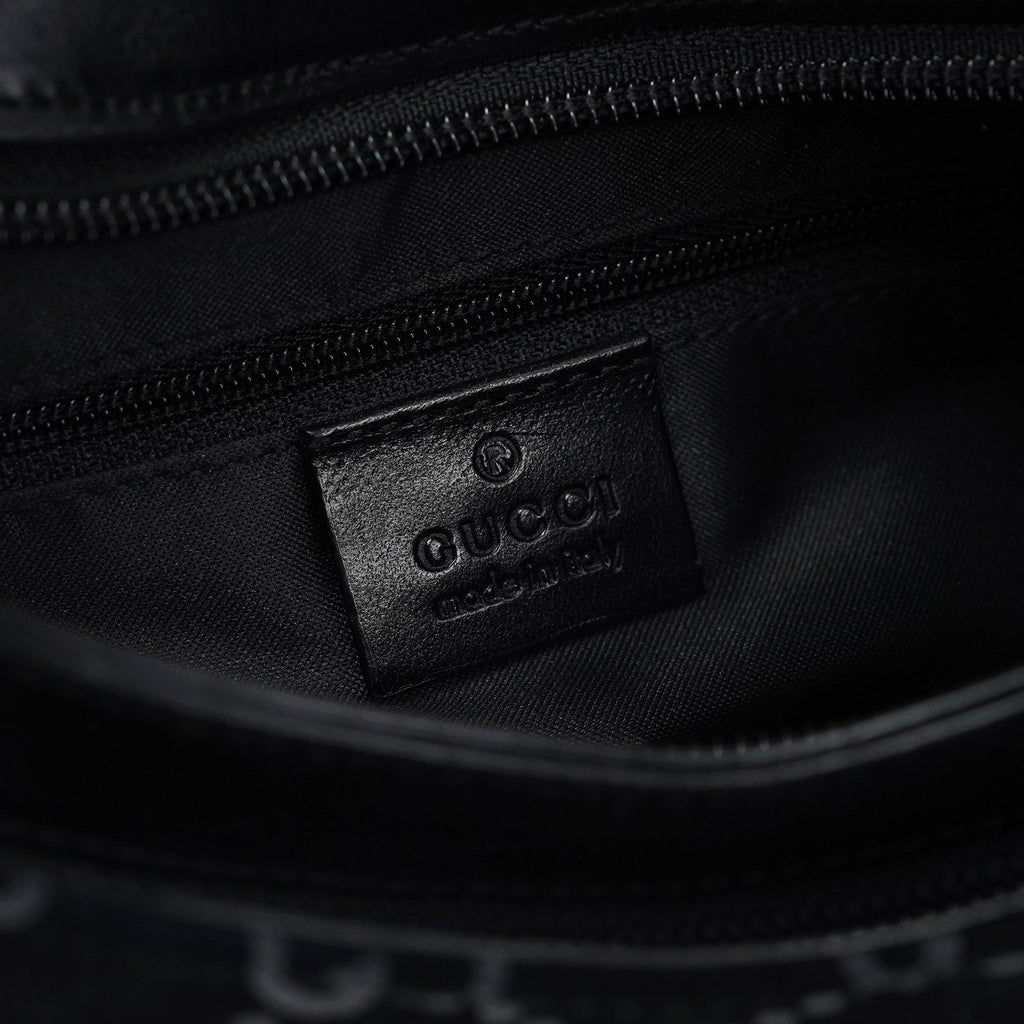 1997 Black GG Suede Shoulder Bag