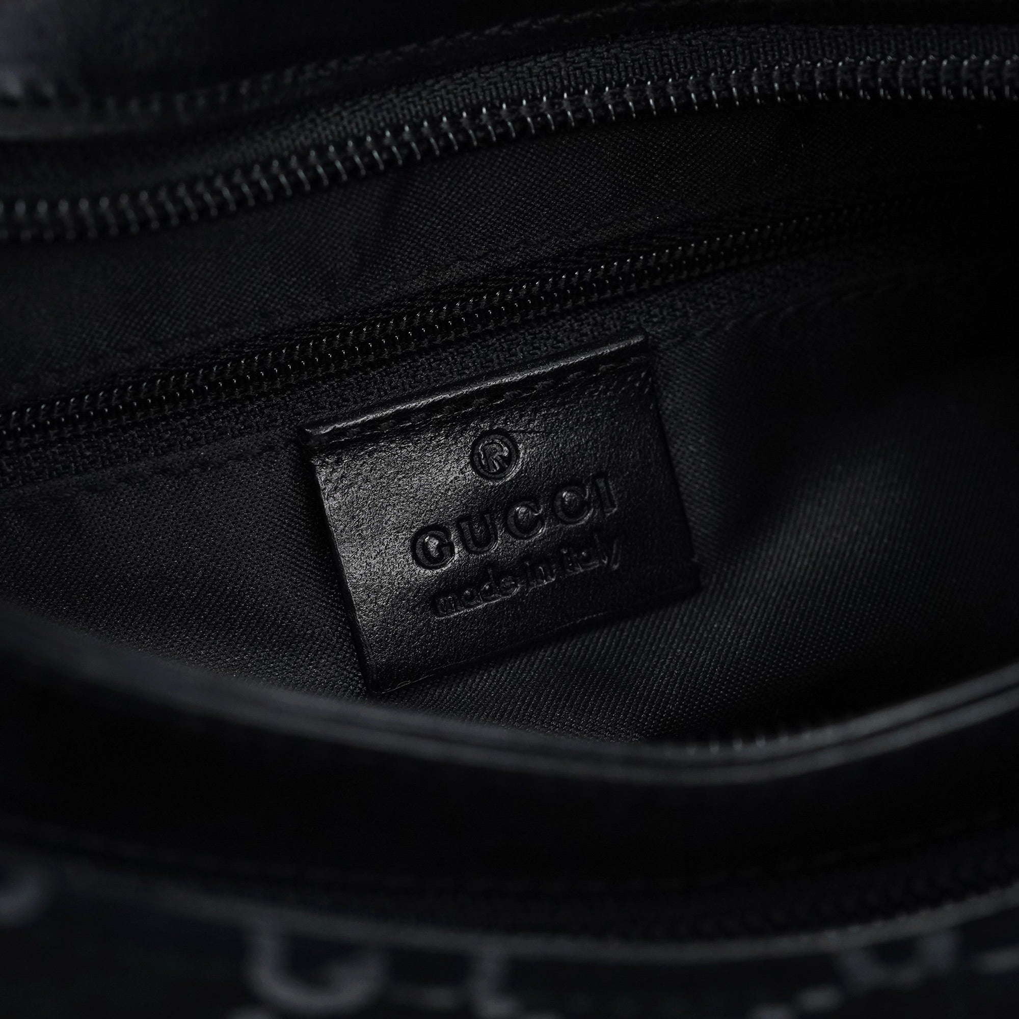 1997 Black GG Suede Shoulder Bag