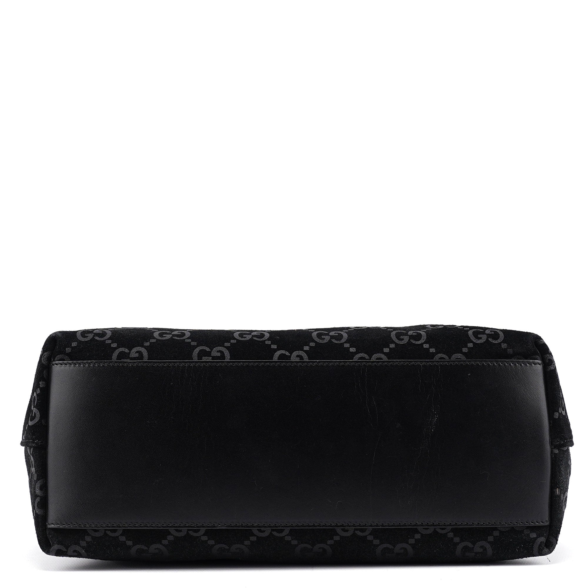 1997 Black GG Suede Shoulder Bag