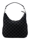 1997 Black GG Suede Shoulder Bag