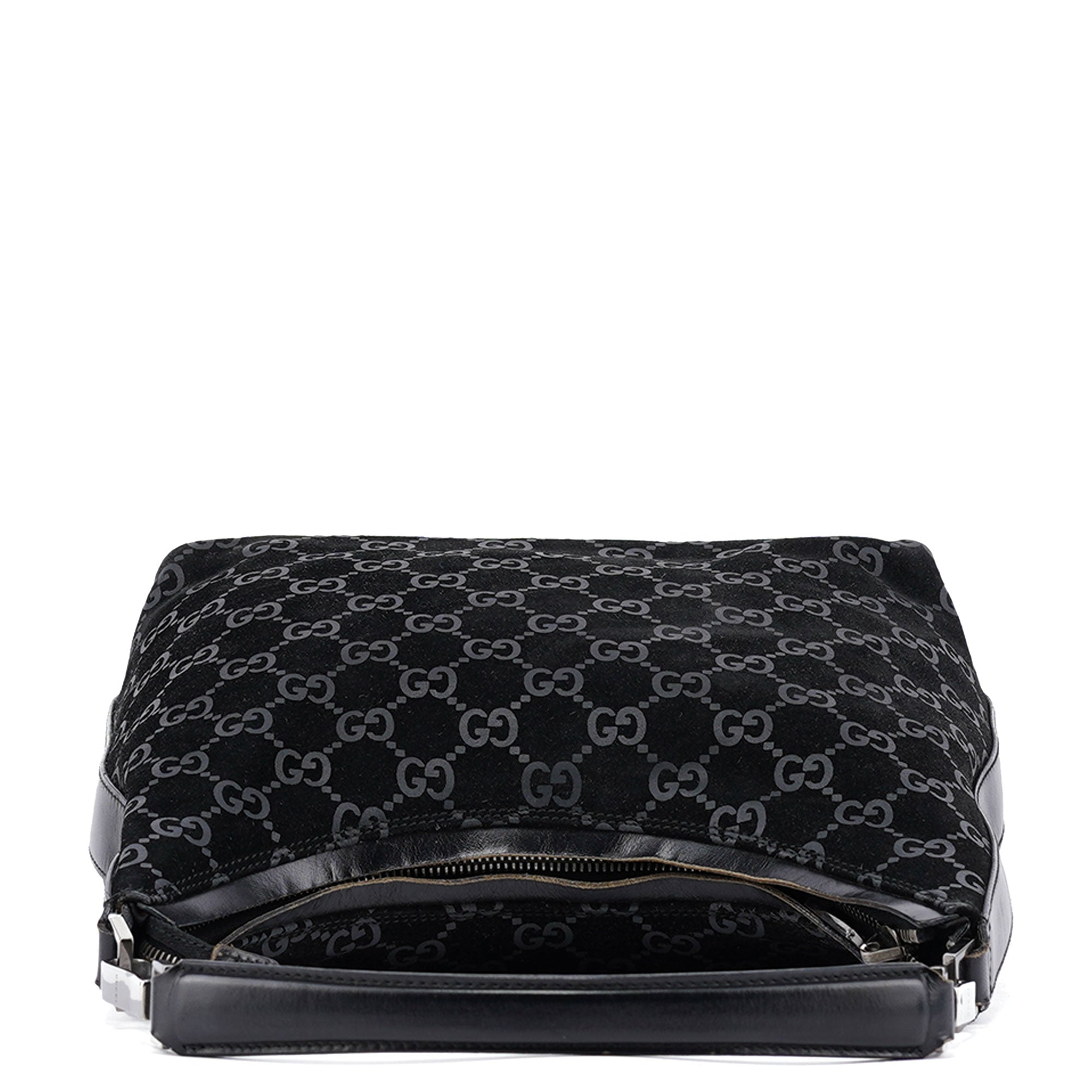 1997 Black GG Suede Shoulder Bag