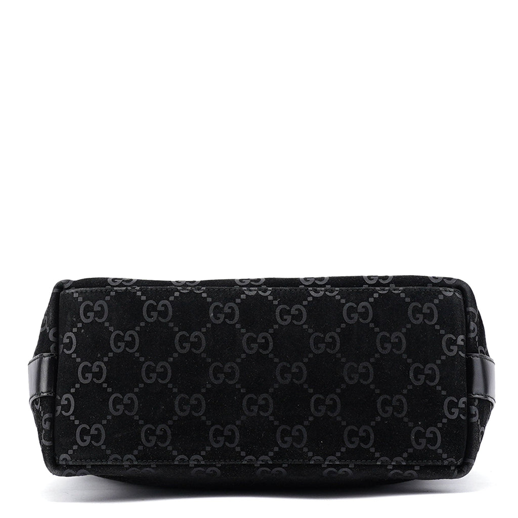 1997 Black GG Suede Shoulder Bag