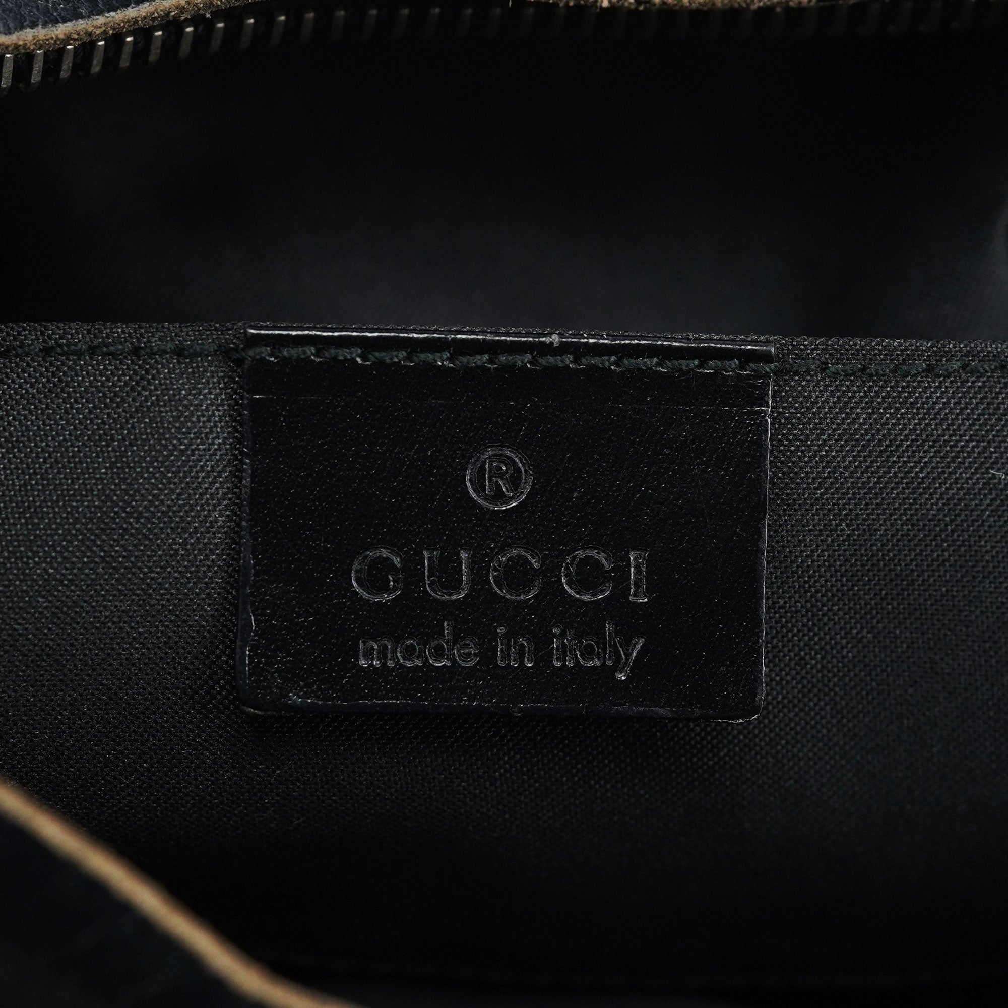 1997 Black GG Suede Shoulder Bag