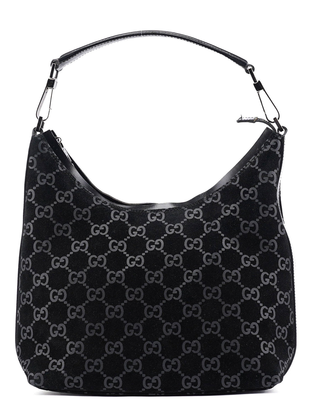 1997 Black GG Suede Shoulder Bag