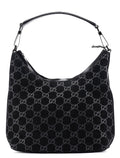1997 Black GG Suede Shoulder Bag