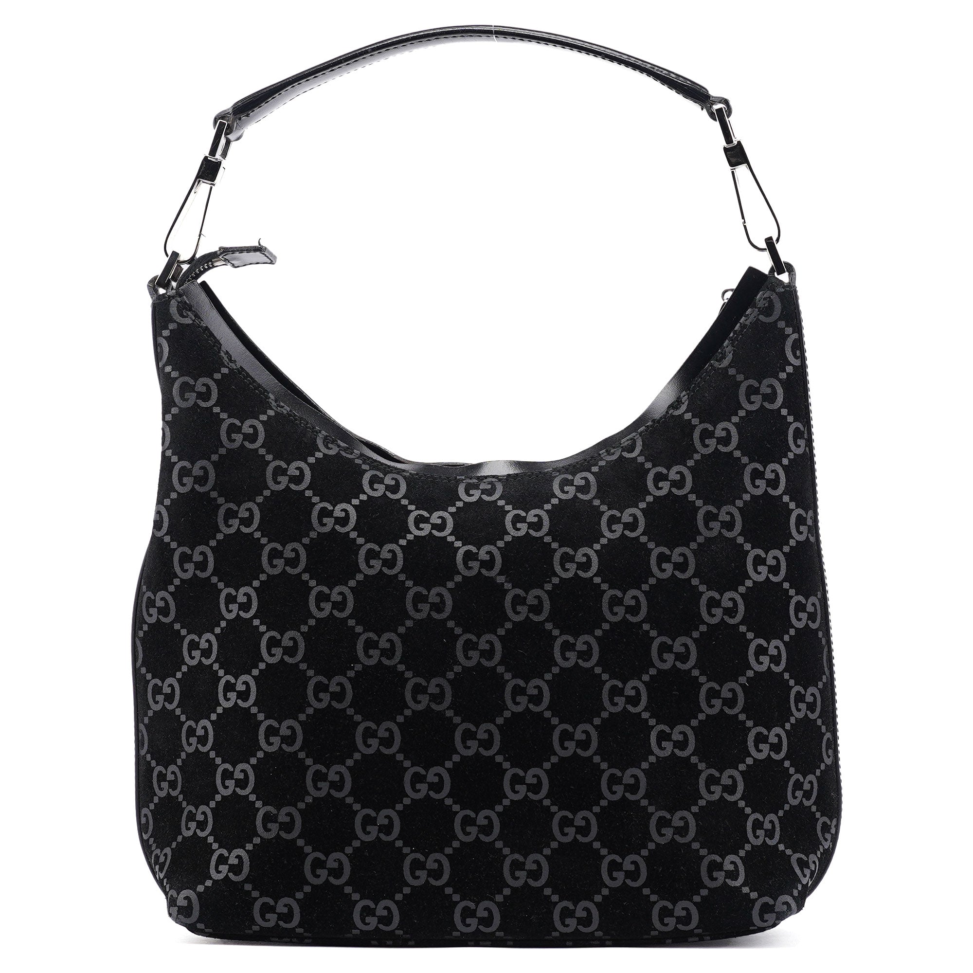 1997 Black GG Suede Shoulder Bag