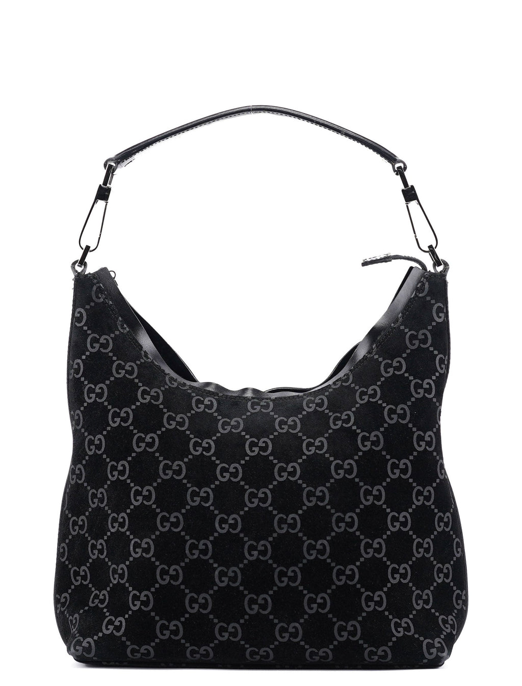1997 Black GG Suede Shoulder Bag