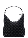 1997 Black GG Suede Shoulder Bag