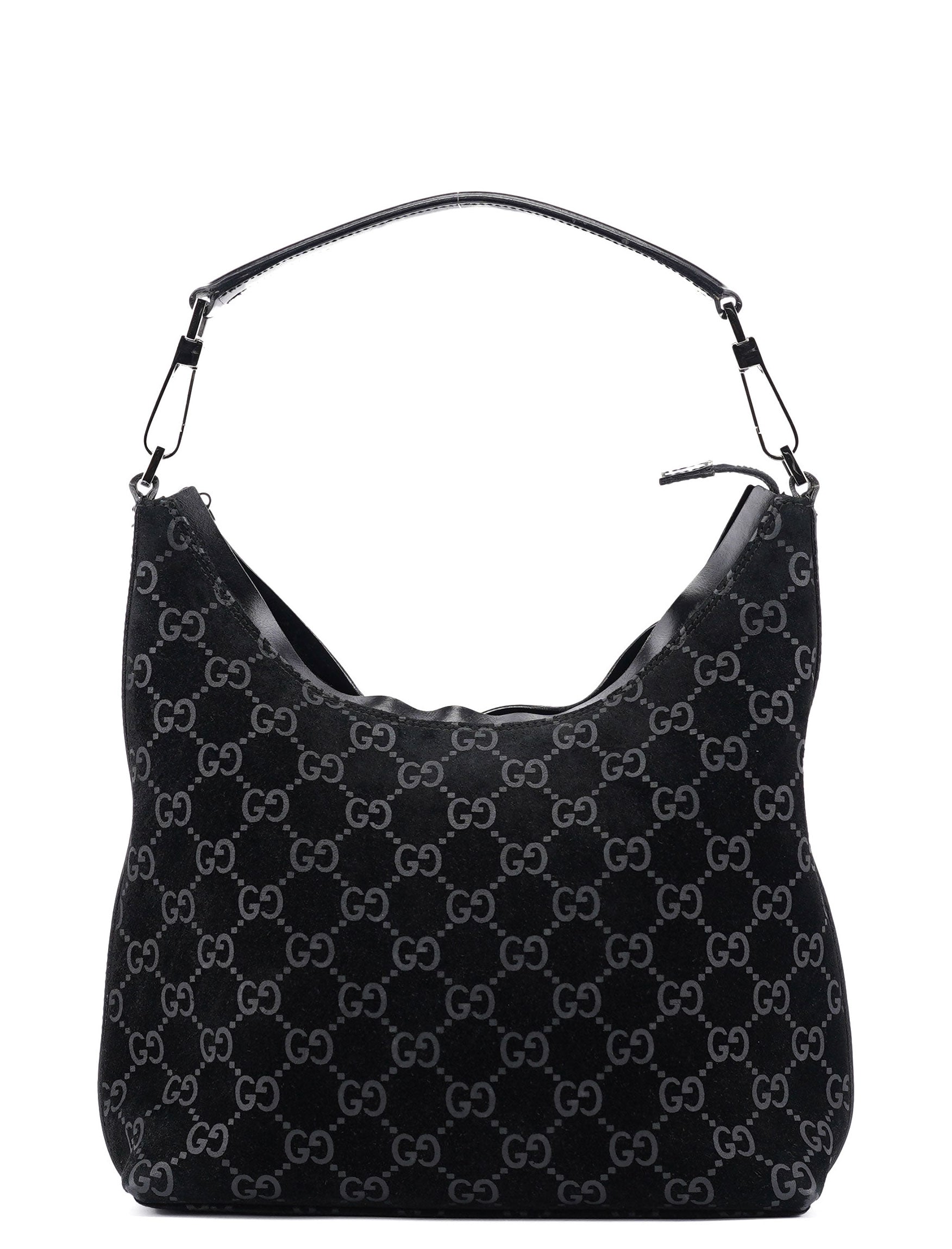 1997 Black GG Suede Shoulder Bag
