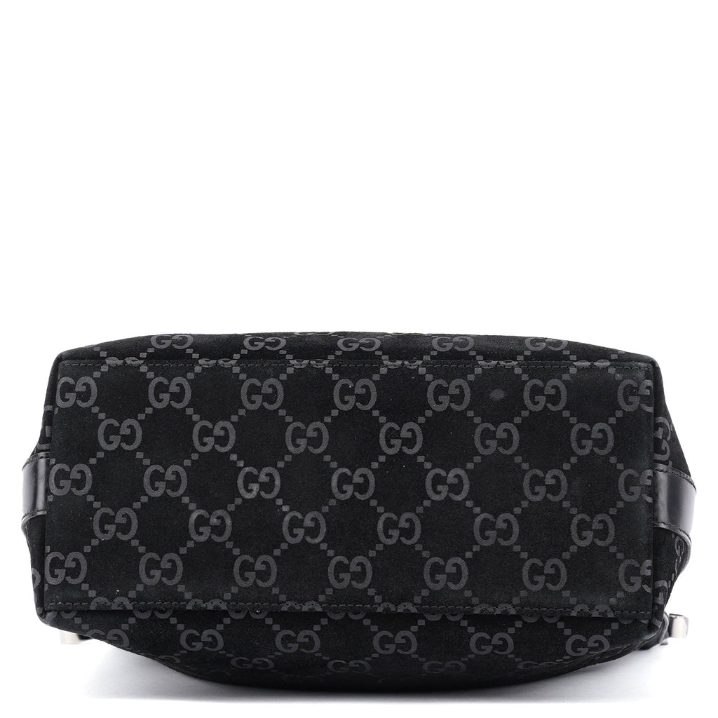 1997 Black GG Suede Shoulder Bag