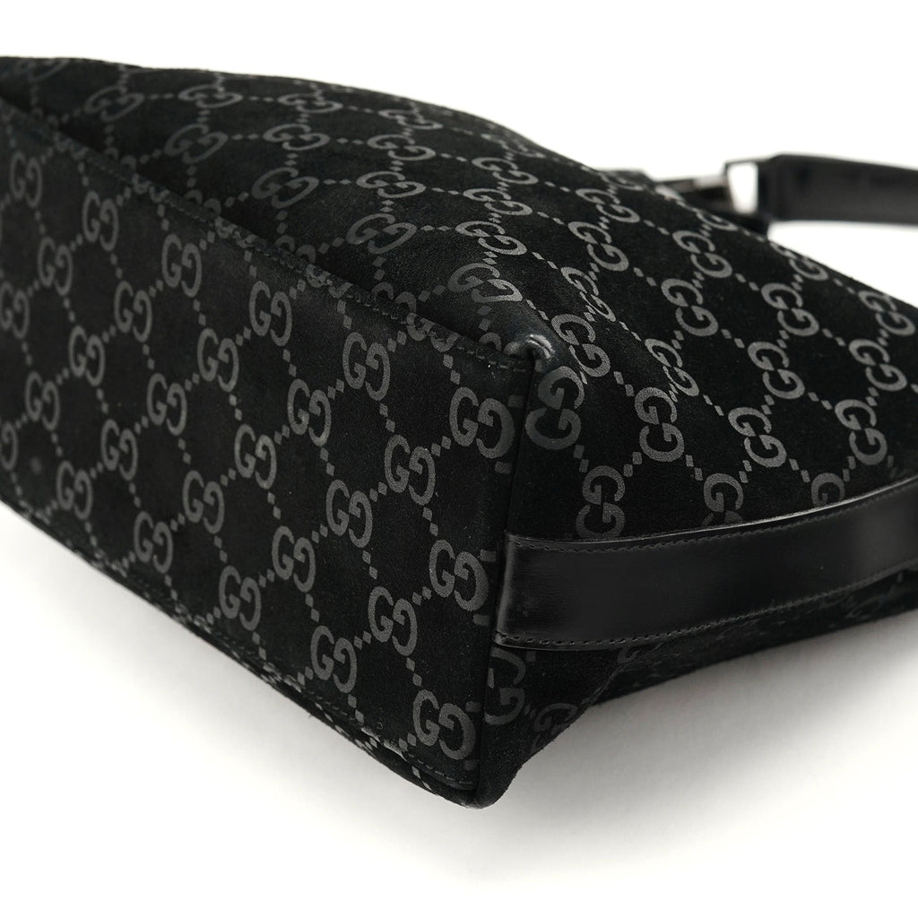 1997 Black GG Suede Shoulder Bag
