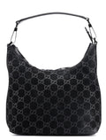 1997 Black GG Suede Shoulder Bag
