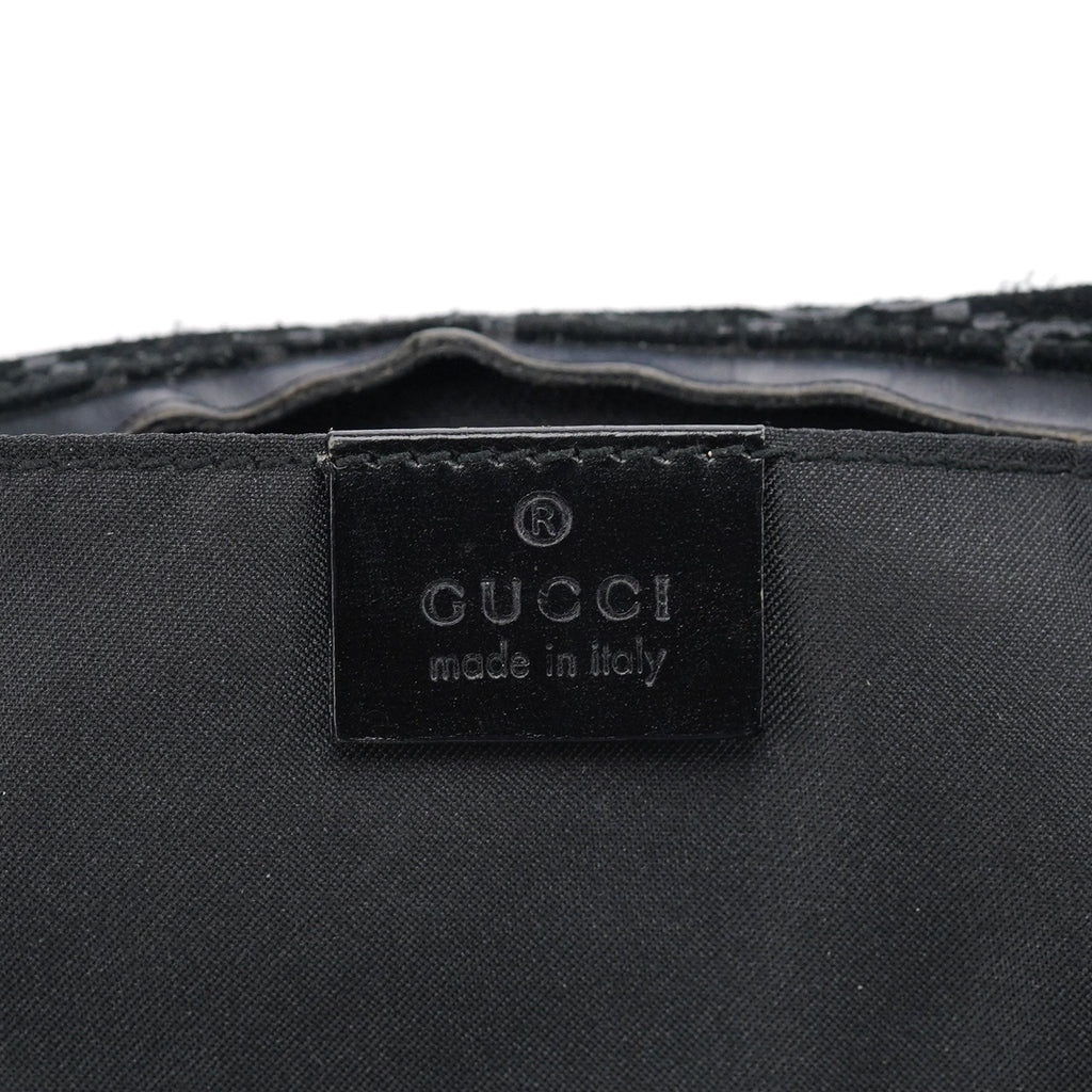 1997 Black GG Suede Shoulder Bag