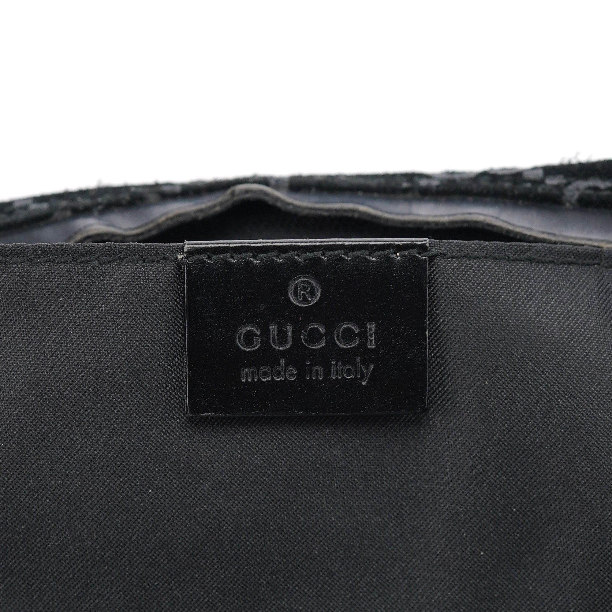 1997 Black GG Suede Shoulder Bag