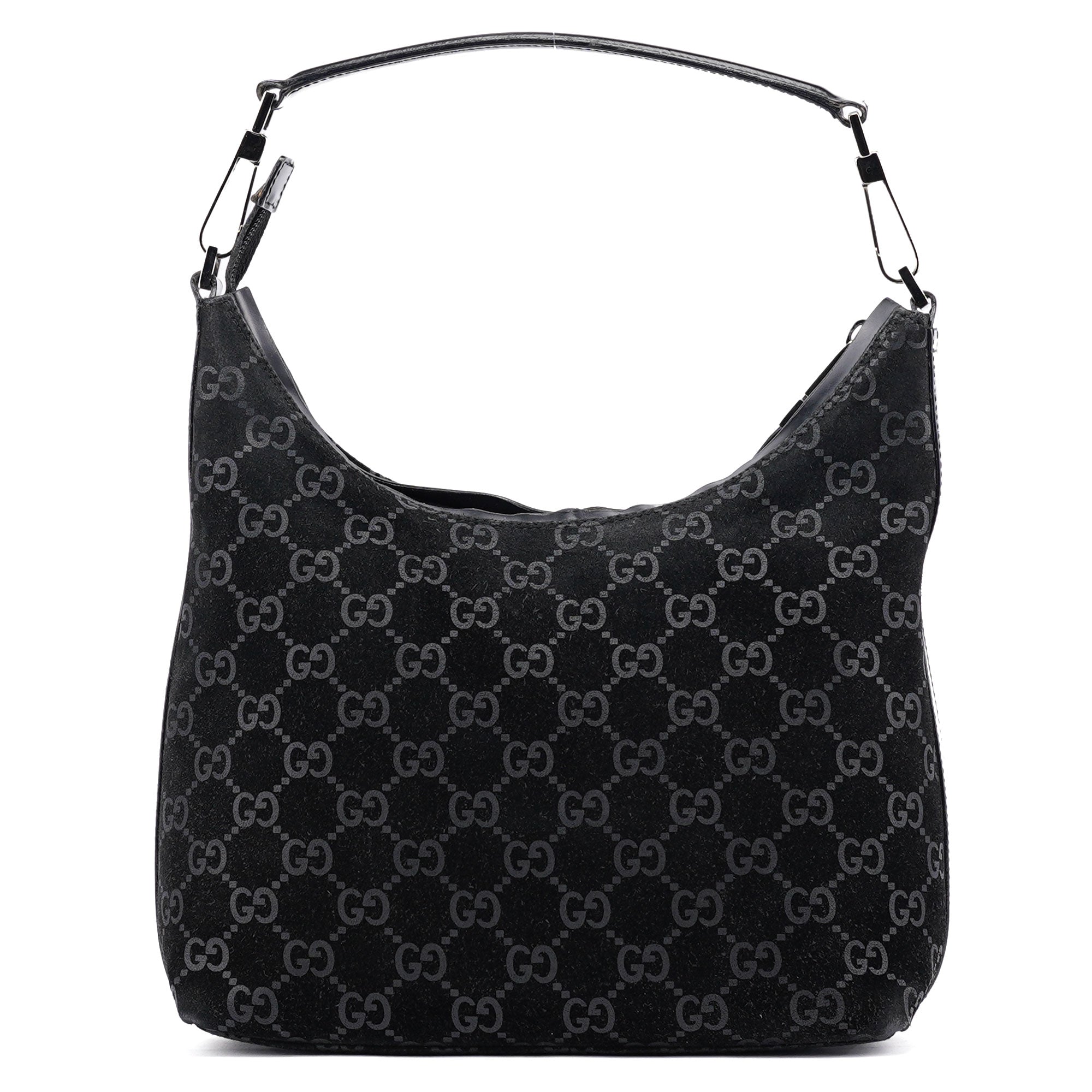 1997 Black GG Suede Shoulder Bag