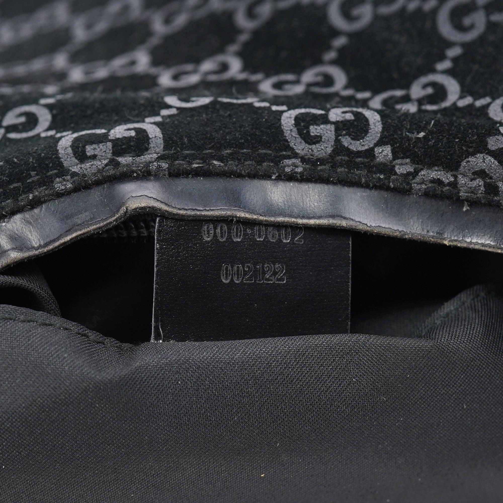 1997 Black GG Suede Shoulder Bag