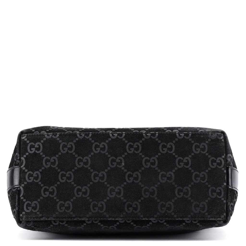 1997 Black GG Suede Shoulder Bag