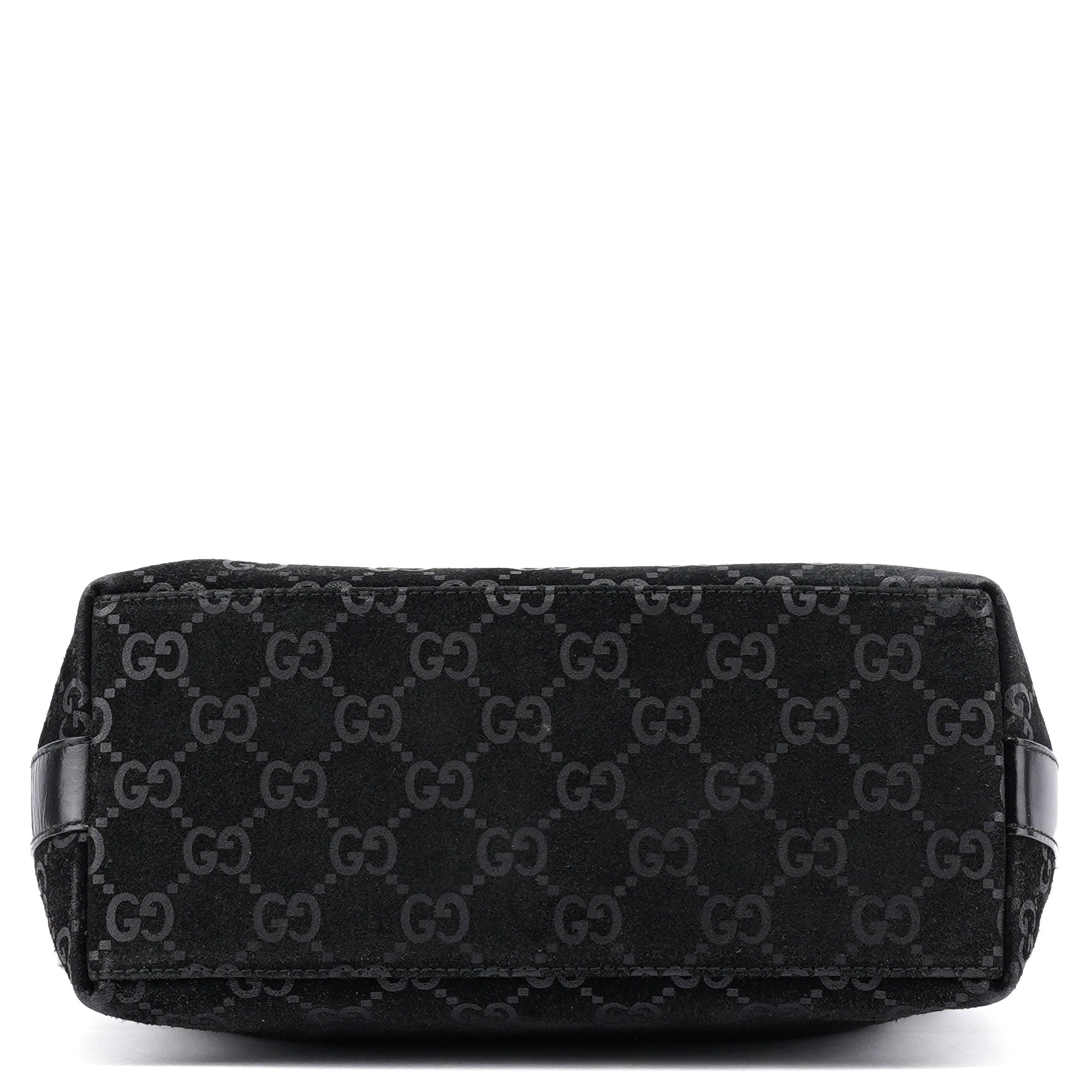 1997 Black GG Suede Shoulder Bag