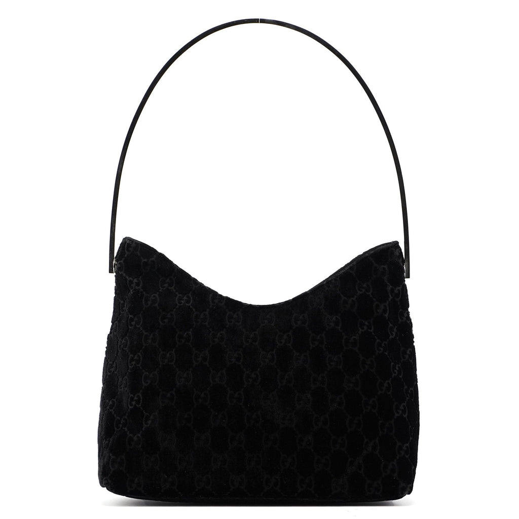 1997 Black GG Velvet Shoulder Bag