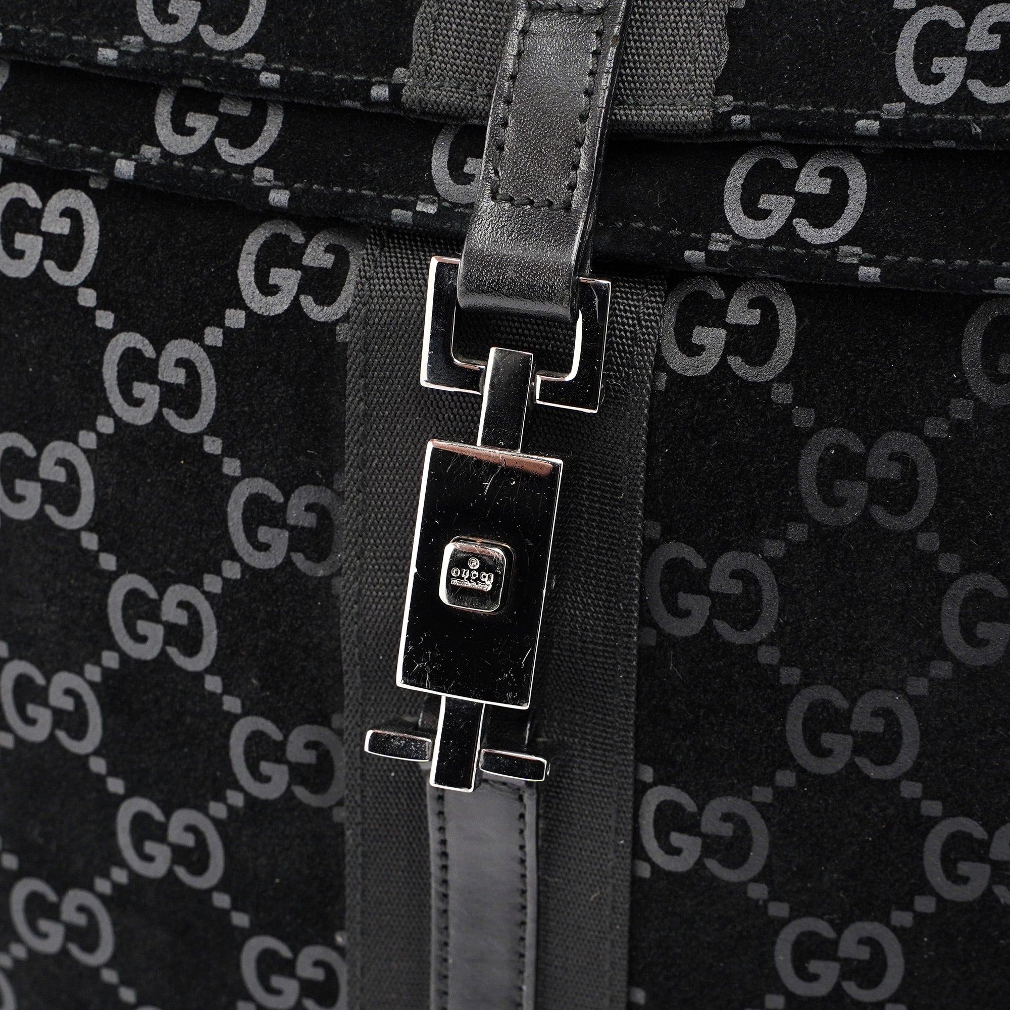 1997 Black Jackie Suede GG Backpack
