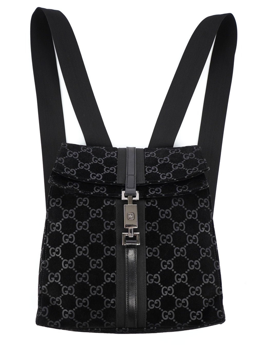 1997 Black Jackie Suede GG Backpack