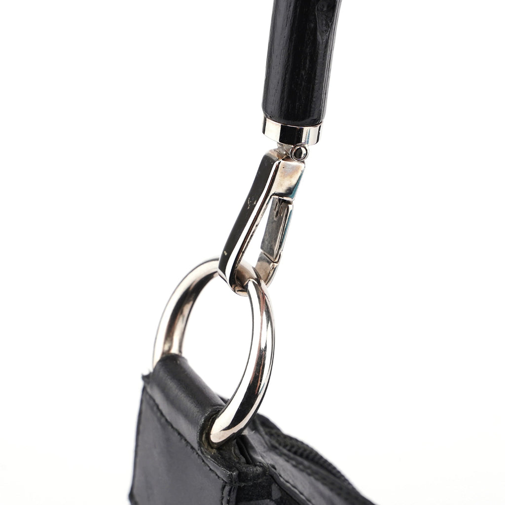 1997 Black Suede GG Bamboo Shoulder Bag
