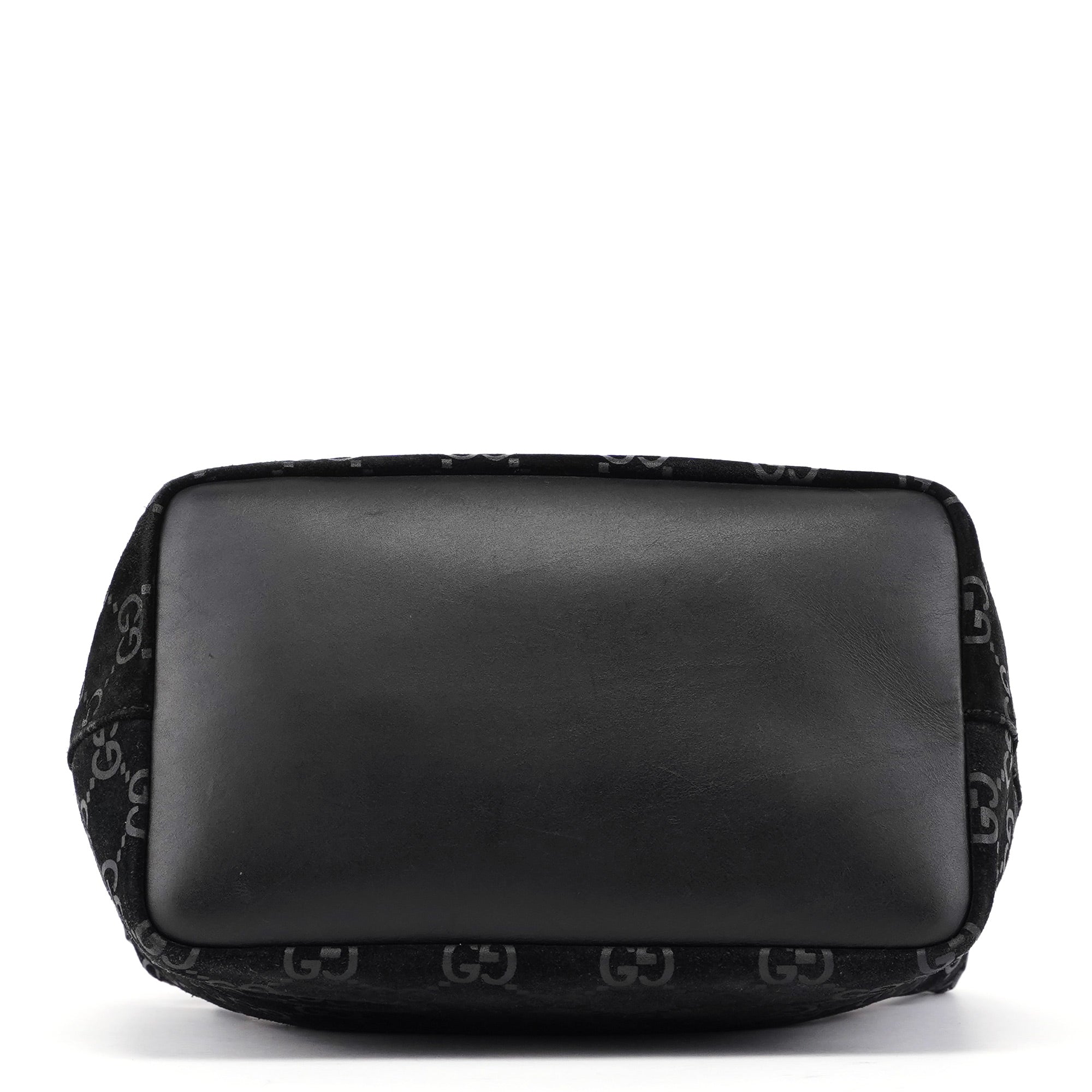 1997 Black Suede GG Bamboo Shoulder Bag