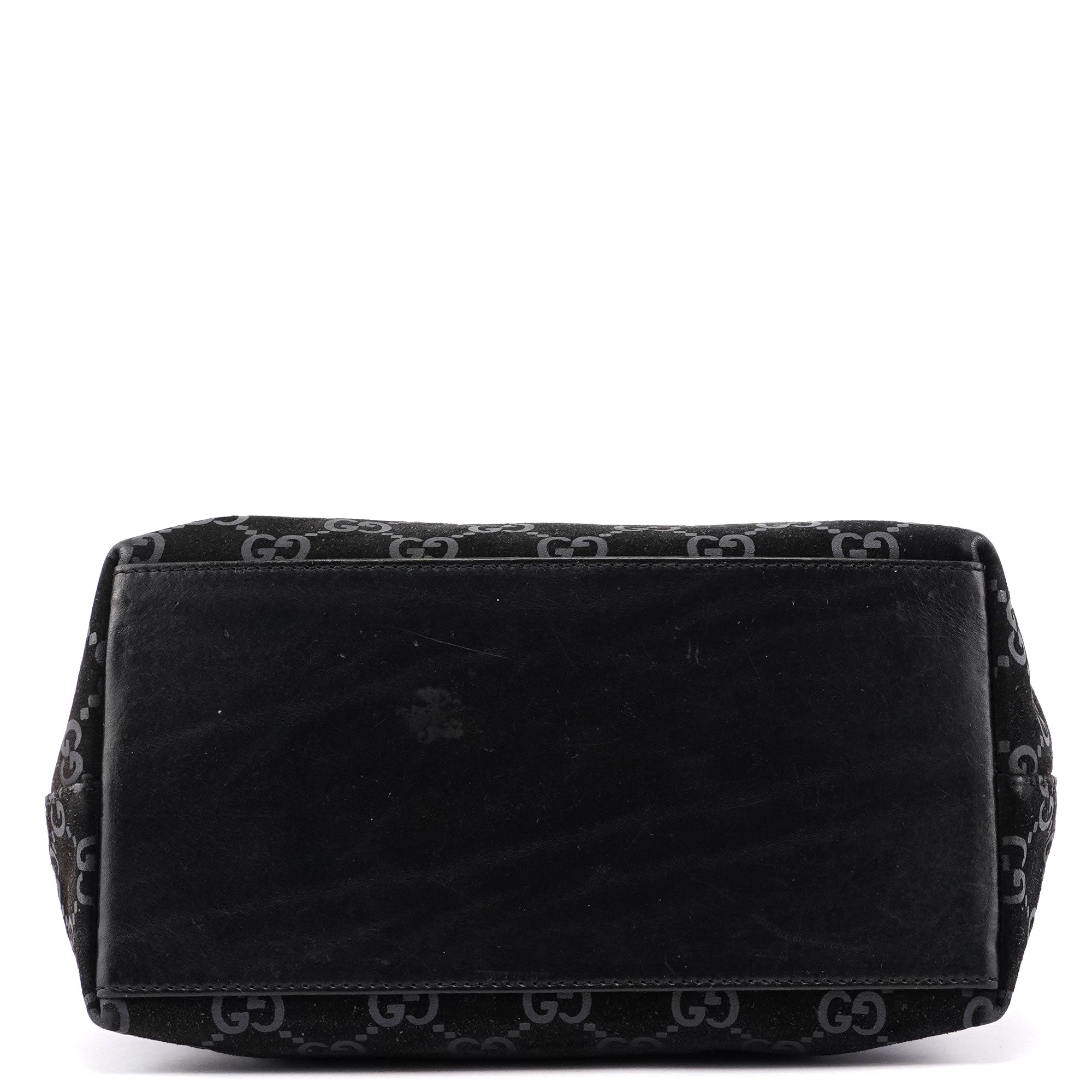 1997 Black Suede GG Hobo Shoulder Bag
