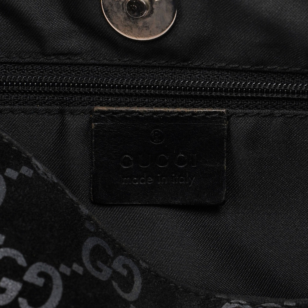 1997 Black Suede GG Hobo Shoulder Bag