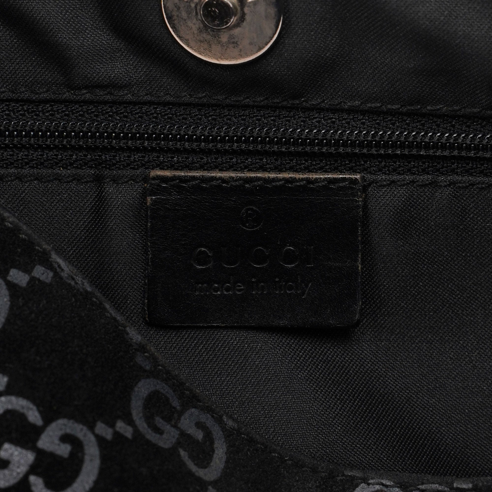 1997 Black Suede GG Hobo Shoulder Bag