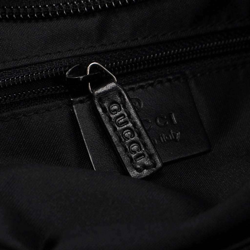 1997 Black Suede GG Hobo Shoulder Bag