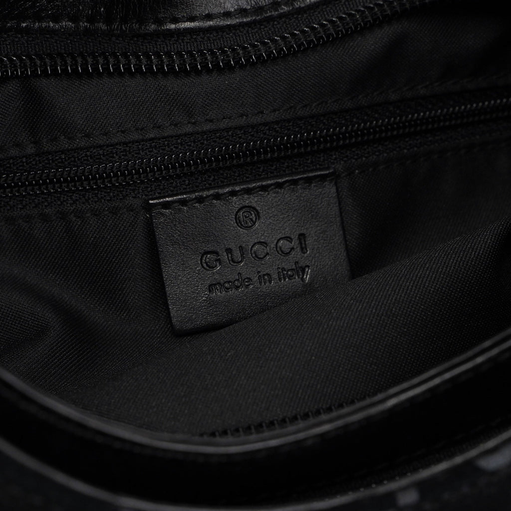 1997 Black Suede GG Hobo Shoulder Bag