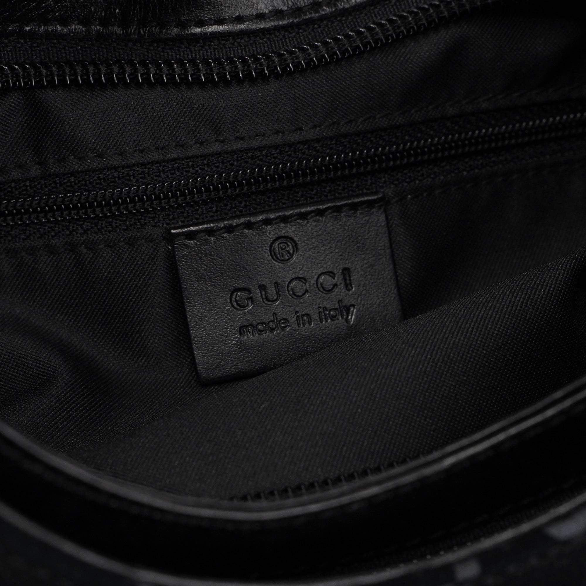 1997 Black Suede GG Hobo Shoulder Bag