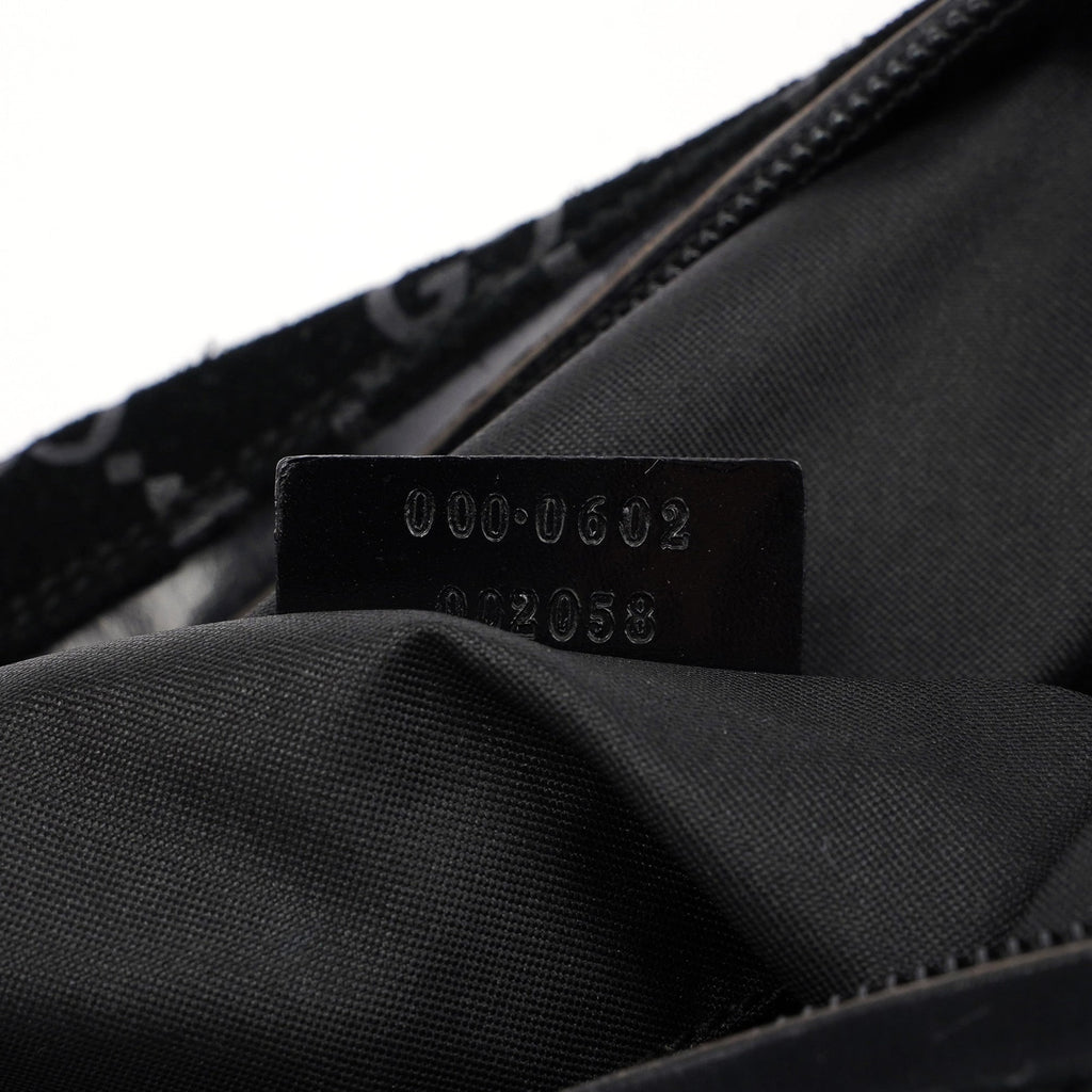 1997 Black Suede GG Hobo Shoulder Bag