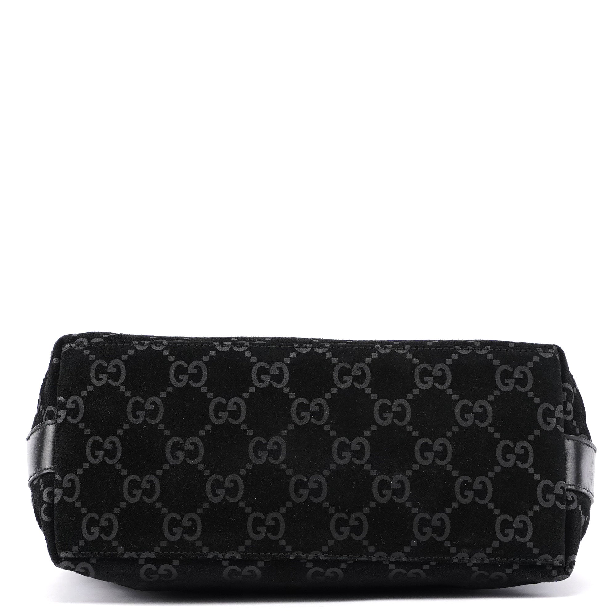 1997 Black Suede GG Hobo Shoulder Bag