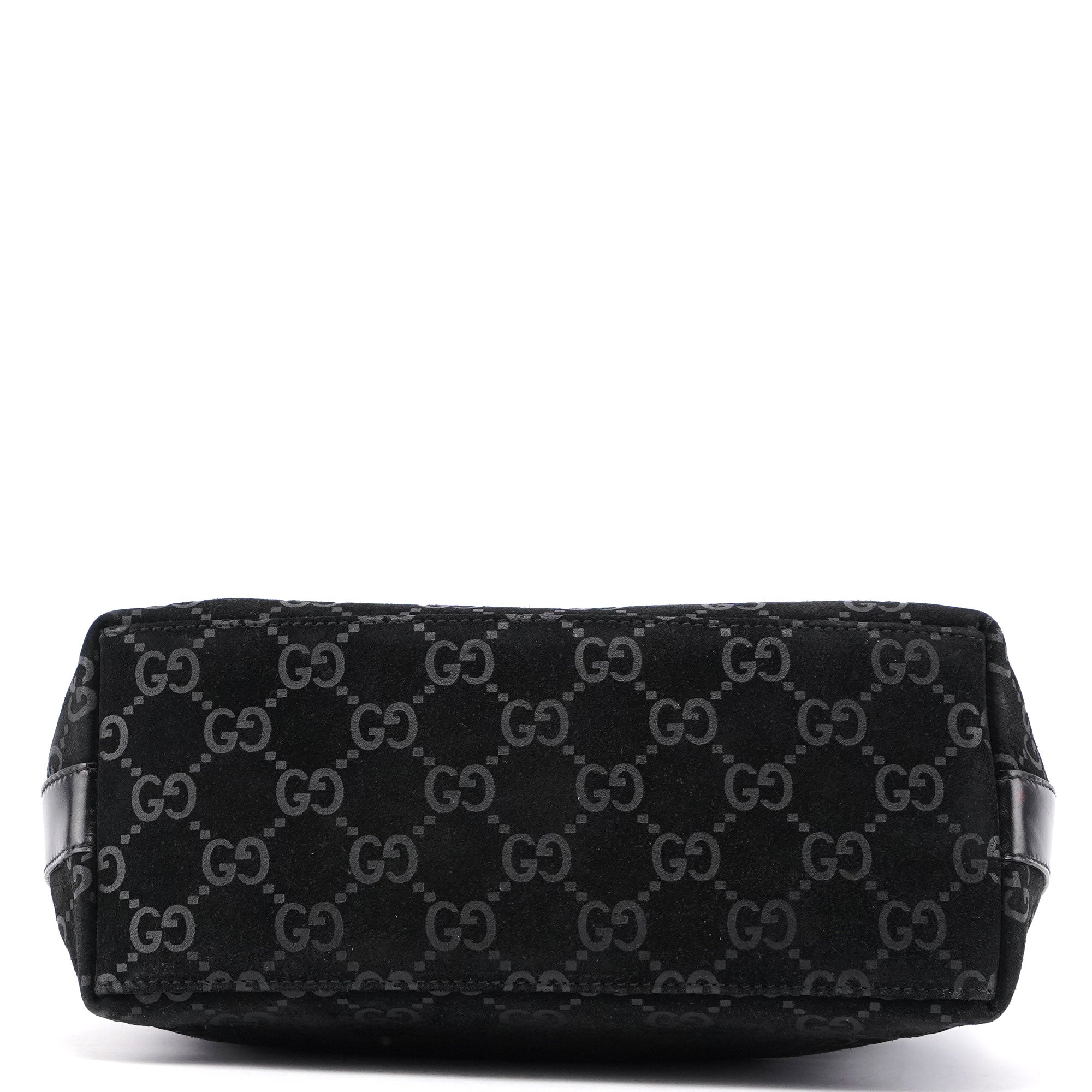 1997 Black Suede GG Hobo Shoulder Bag