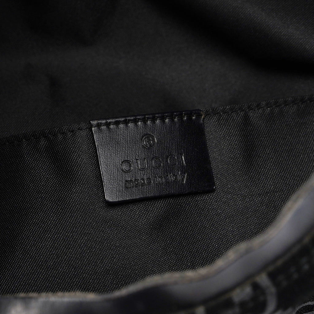 1997 Black Suede GG Hobo Shoulder Bag