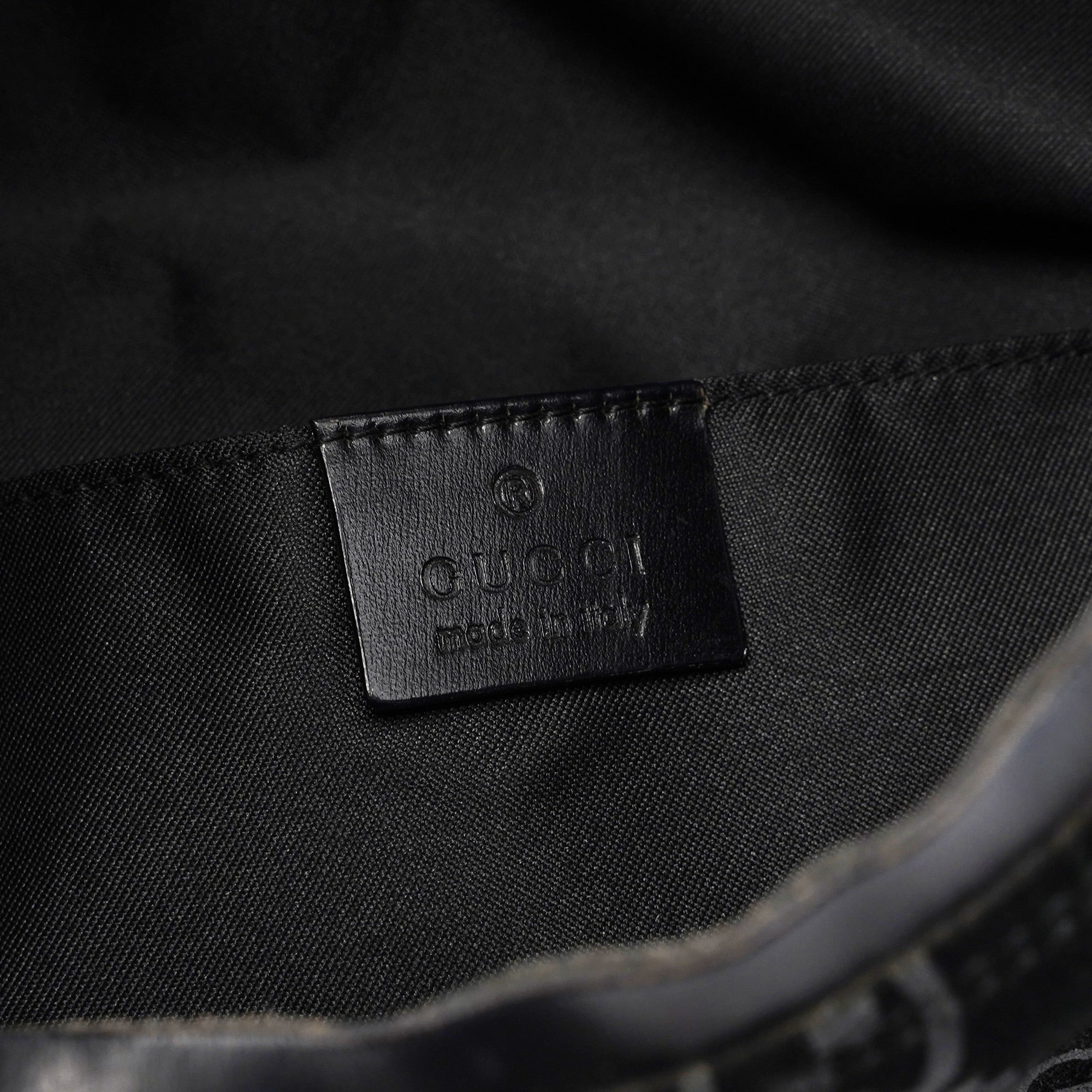 1997 Black Suede GG Hobo Shoulder Bag