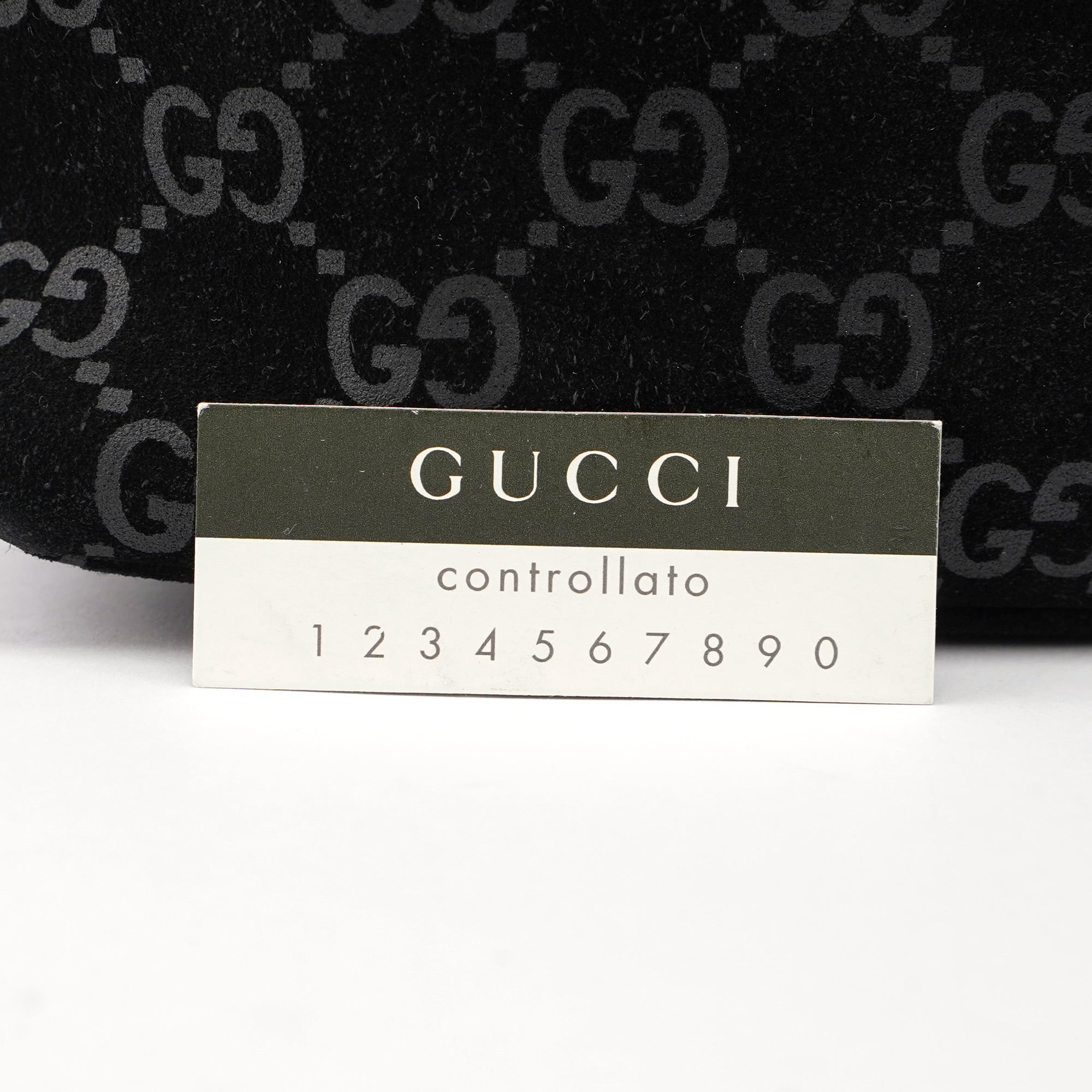 1997 Black Suede GG Hobo Shoulder Bag