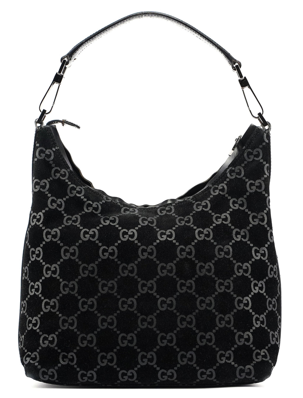 1997 Black Suede GG Shoulder Bag