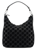1997 Black Suede GG Shoulder Bag