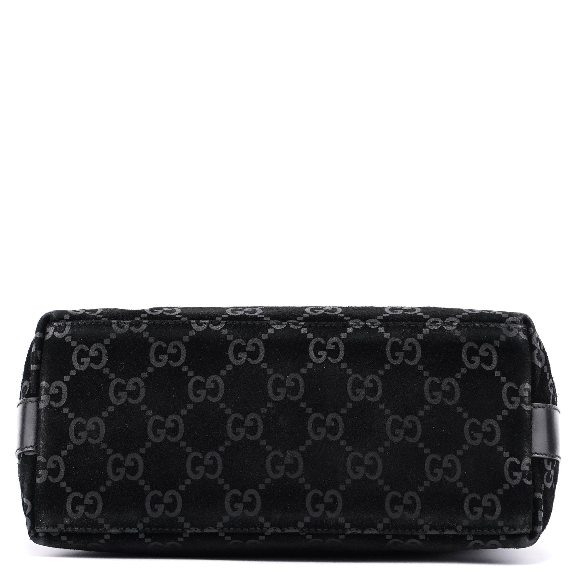 1997 Black Suede GG Shoulder Bag