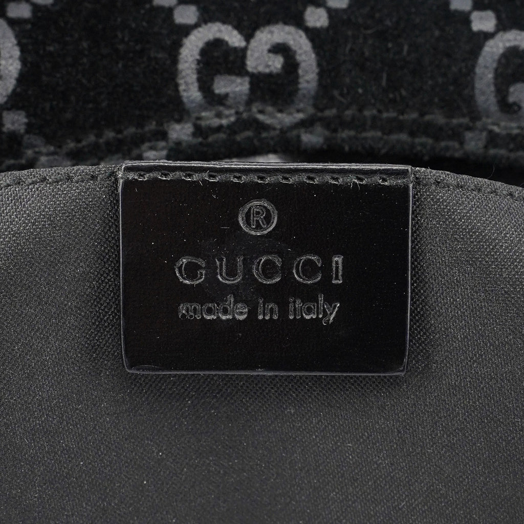 1997 Black Suede GG Shoulder Bag