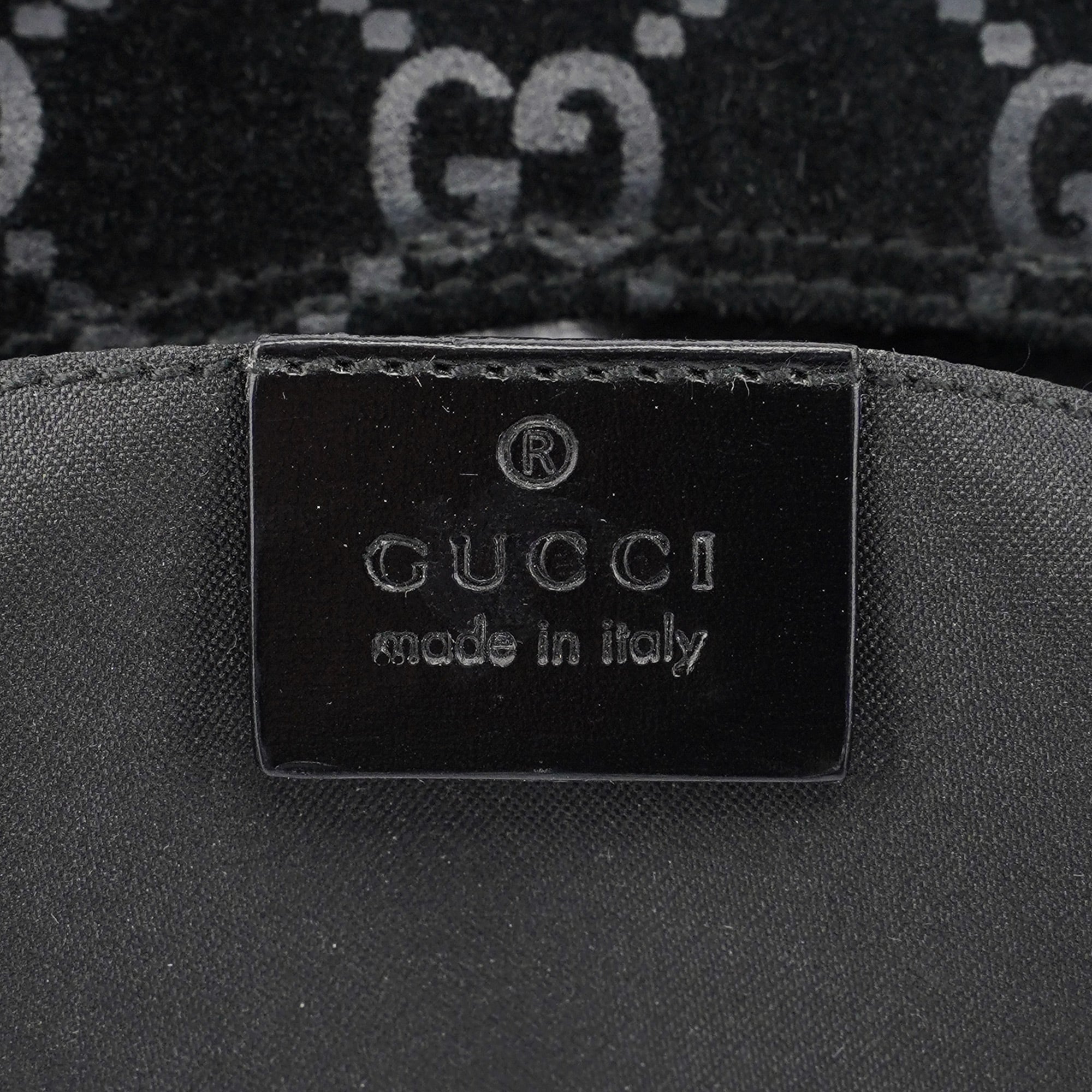 1997 Black Suede GG Shoulder Bag
