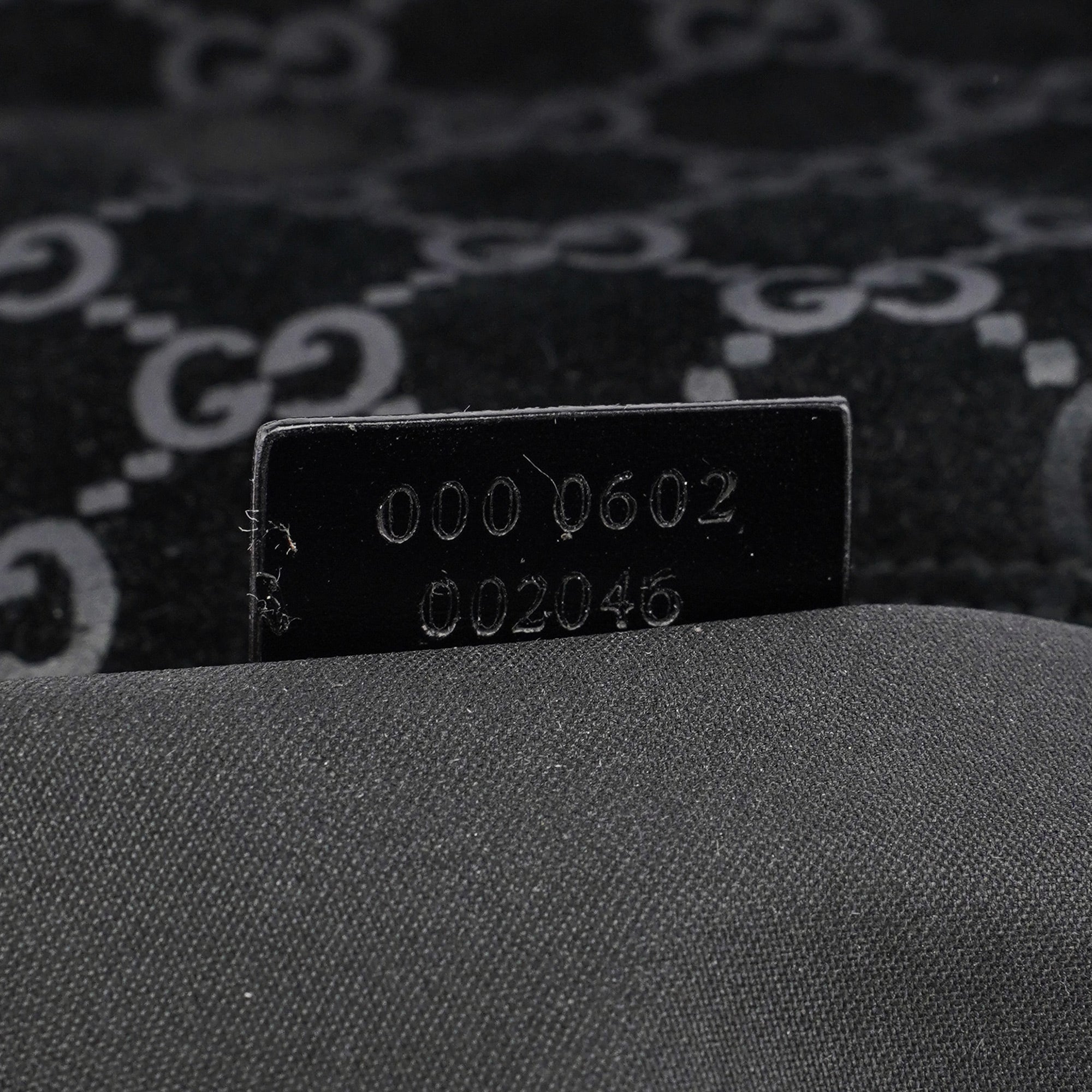 1997 Black Suede GG Shoulder Bag