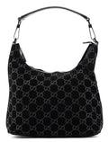 1997 Black Suede GG Shoulder Bag