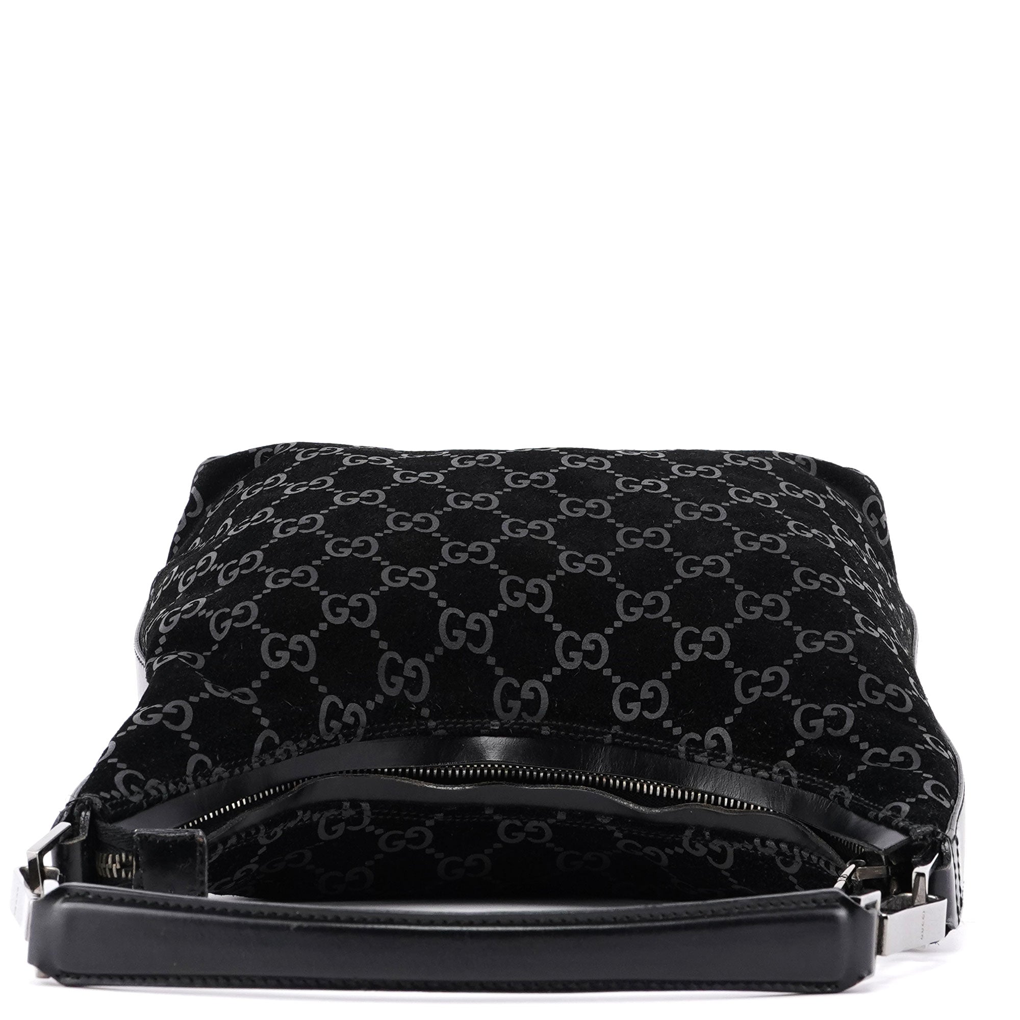 1997 Black Suede GG Shoulder Bag