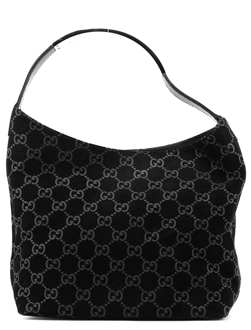1997 Black Suede GG Shoulder Bag